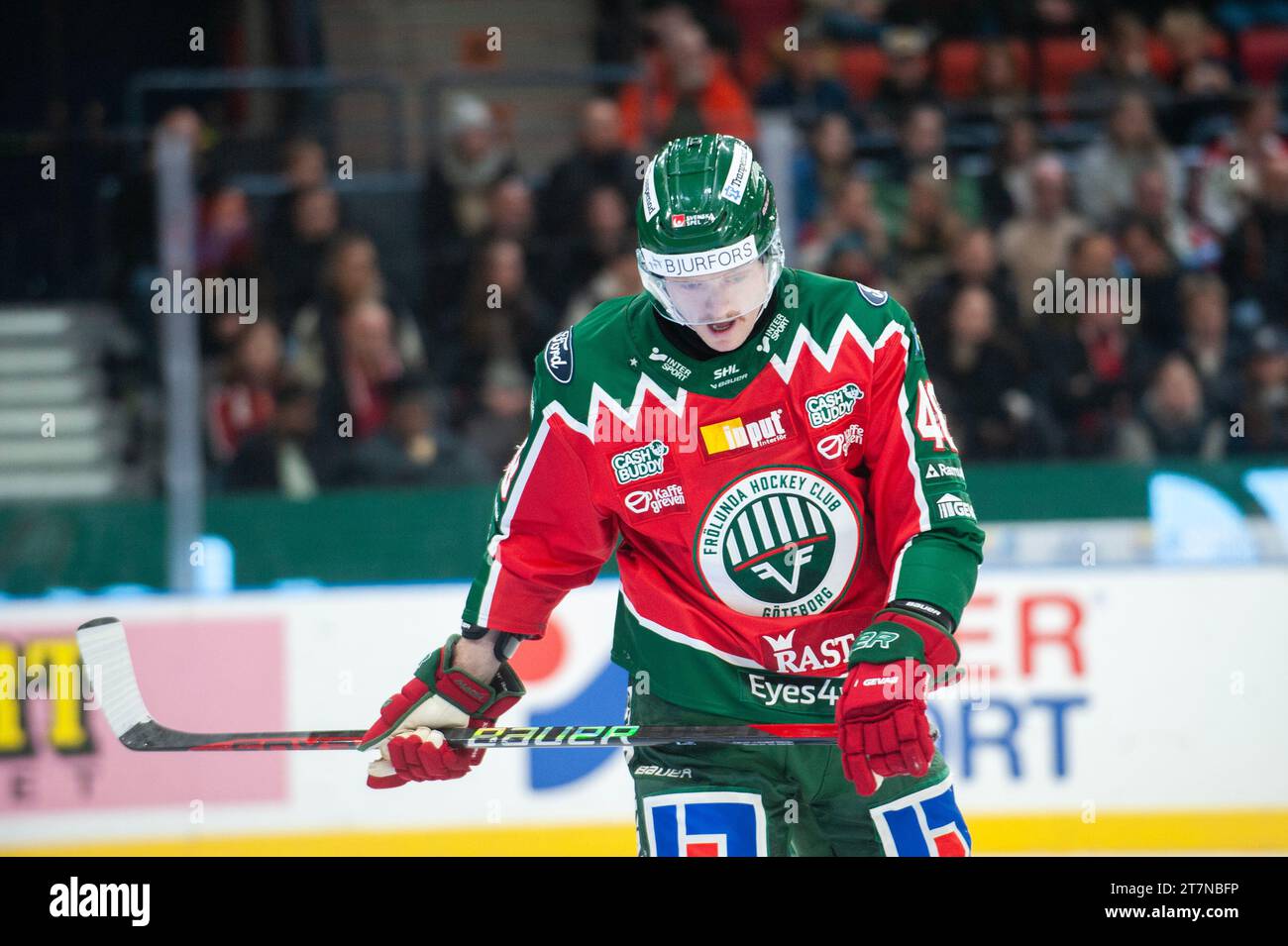 Gothenburg, Suède. 16 novembre 2023. Carl Klingberg de Frölunda lors du match de hockey sur glace en SHL entre Frölunda et Malmö Redhawks le 16 2023 novembre. Crédit : Oskar Olteus / Alamy Live News Banque D'Images