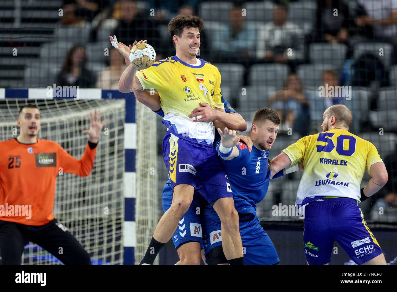 Zagreb, Croatie. 16 novembre 2023. ZAGREB, CROATIE - NOVEMBRE 16 : Szymon SICKO de Industria Kielce lors du match de la phase de groupes de la Ligue des champions de l'EHF entre le HC Zagreb et Industria Kielce le 16 novembre 2023 à Zagreb, Croatie. Photo : Igor Kralj/PIXSELL crédit : Pixsell/Alamy Live News Banque D'Images