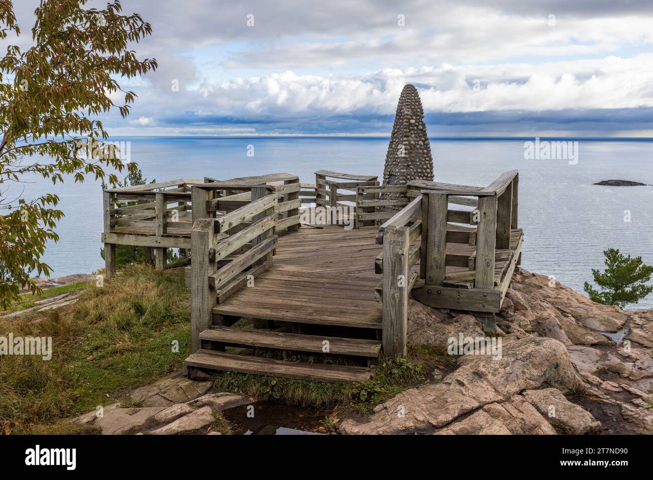 Sugarloaf Mountain pendant l'été indien, Marquette Township, États-Unis Banque D'Images