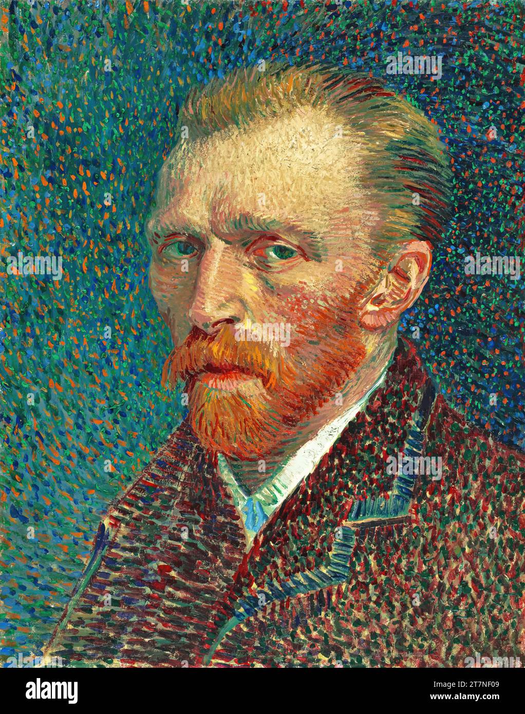 'Autoportrait, 1887 (huile à bord) de l'artiste Gogh, Vincent van (1853-90) / Néerlandais' Illustration de Vecteur