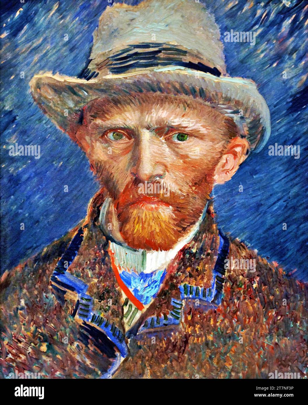 'Autoportrait, 1887 (huile sur toile) de l'artiste Gogh, Vincent van (1853-90) / Néerlandais' Illustration de Vecteur