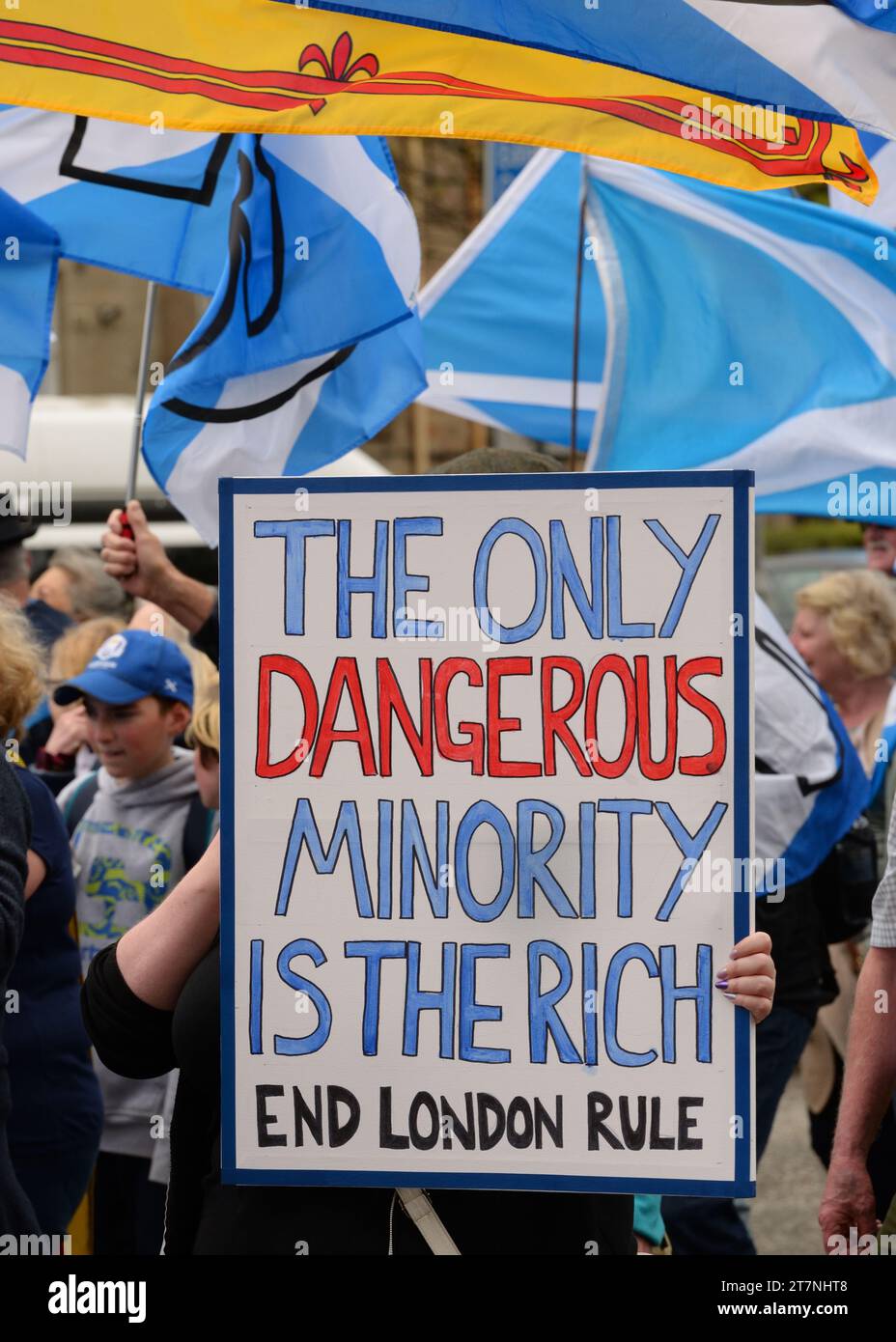 marche de protestation en Écosse en faveur de l'indépendance de Westminster et de l'Union. Banque D'Images