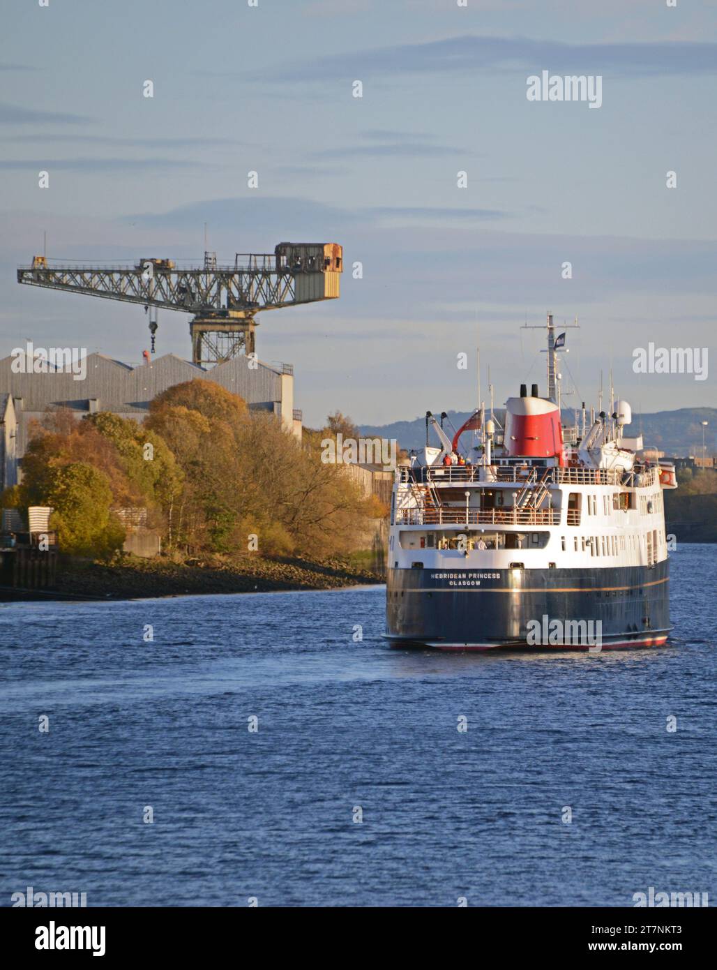 HEBRIDEAN PRINCESS naviguant sur le Upper River Clyde, Renfrew, GLASGOW, ÉCOSSE Banque D'Images