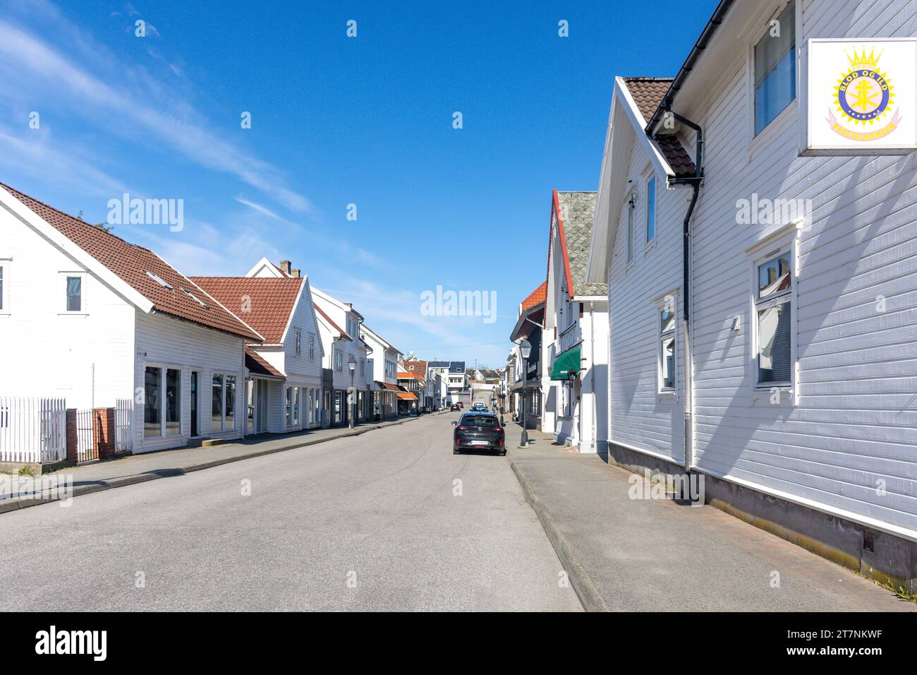 Scène de rue, Kaigata, Skudeneshavn, Île de Karmøy, Comté de Rogaland, Norvège Banque D'Images