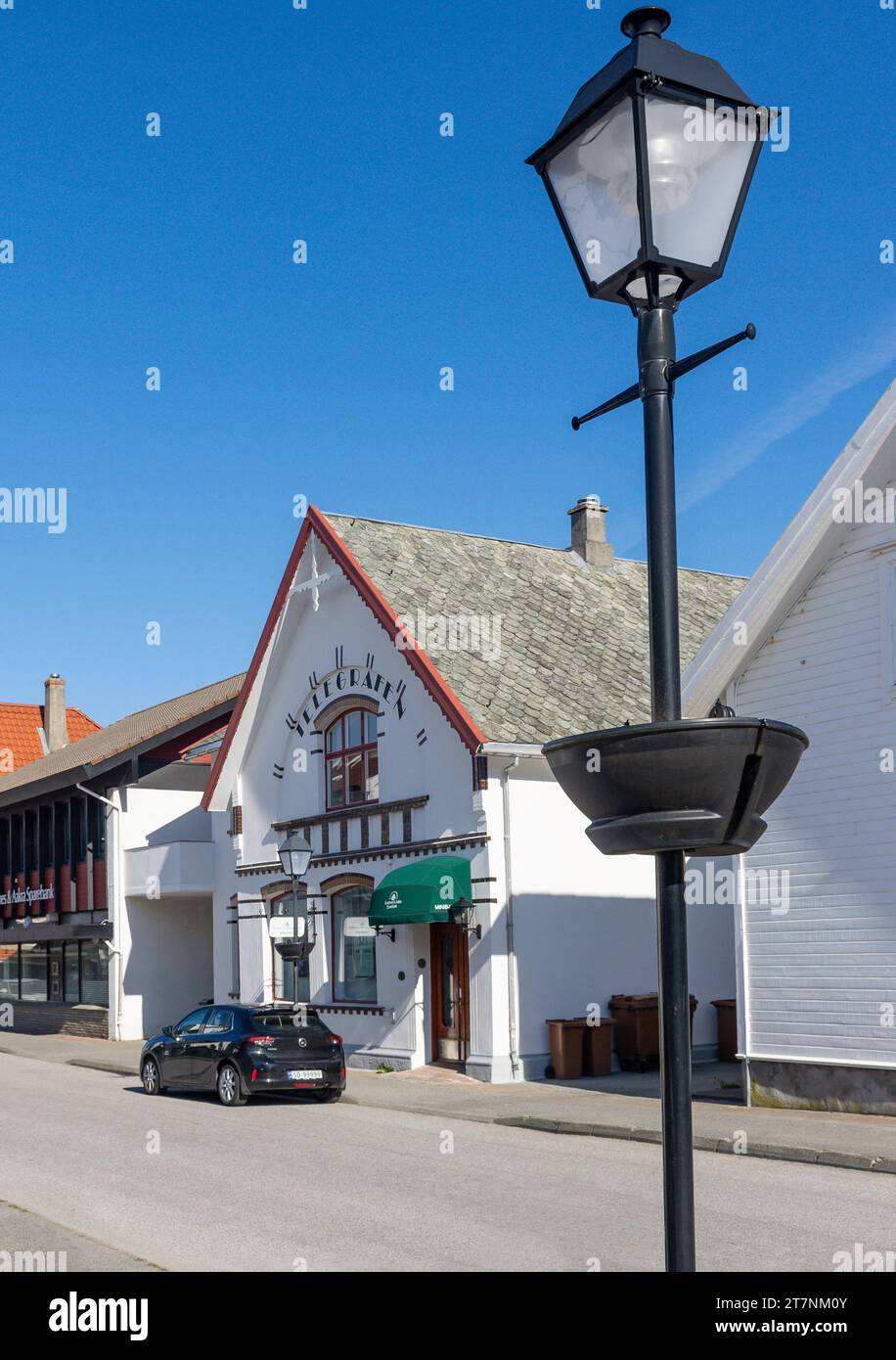 Scène de rue, Kaigata, Skudeneshavn, Île de Karmøy, Comté de Rogaland, Norvège Banque D'Images