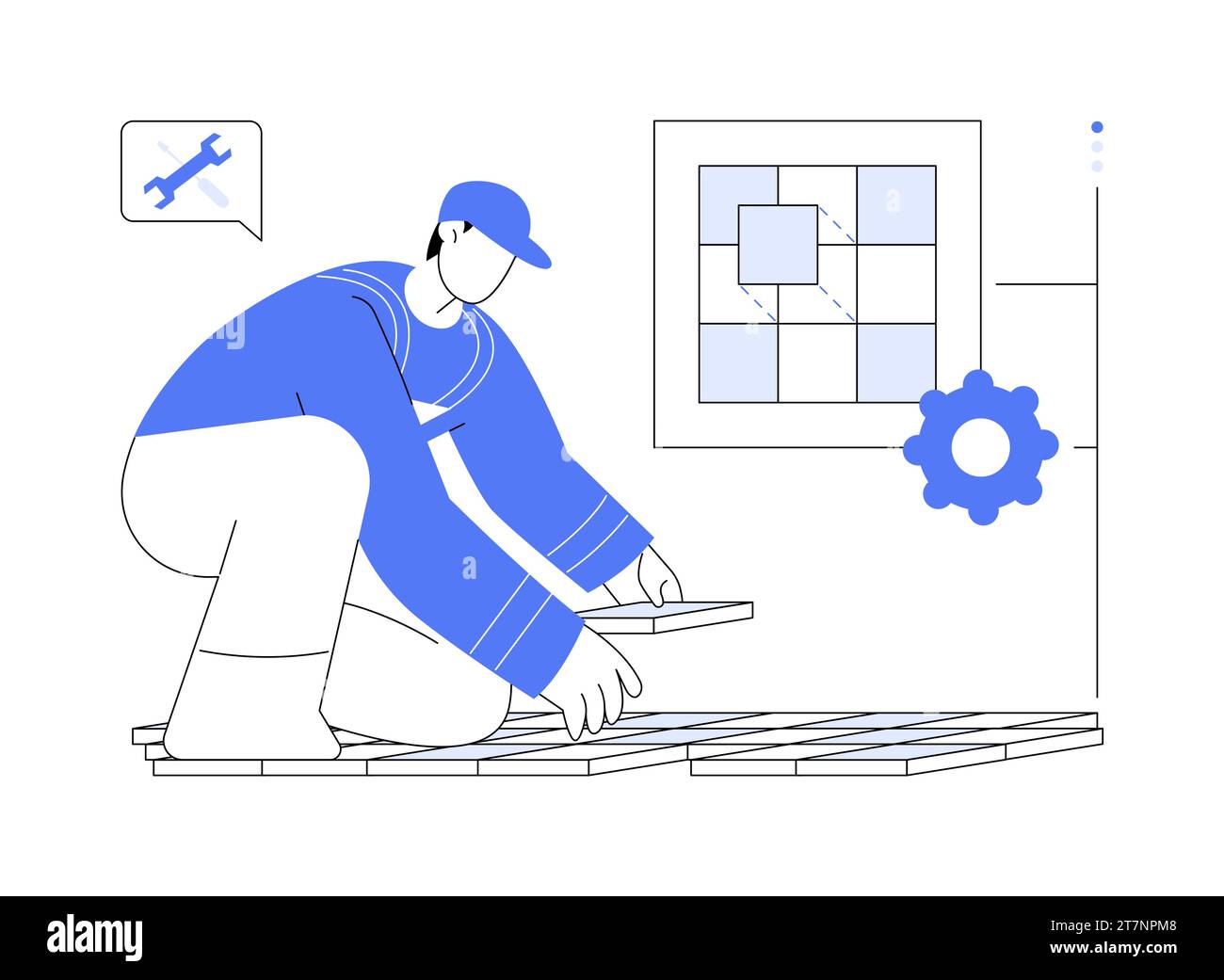 Pose de tuiles abstraites illustration vectorielle de concept. Illustration de Vecteur