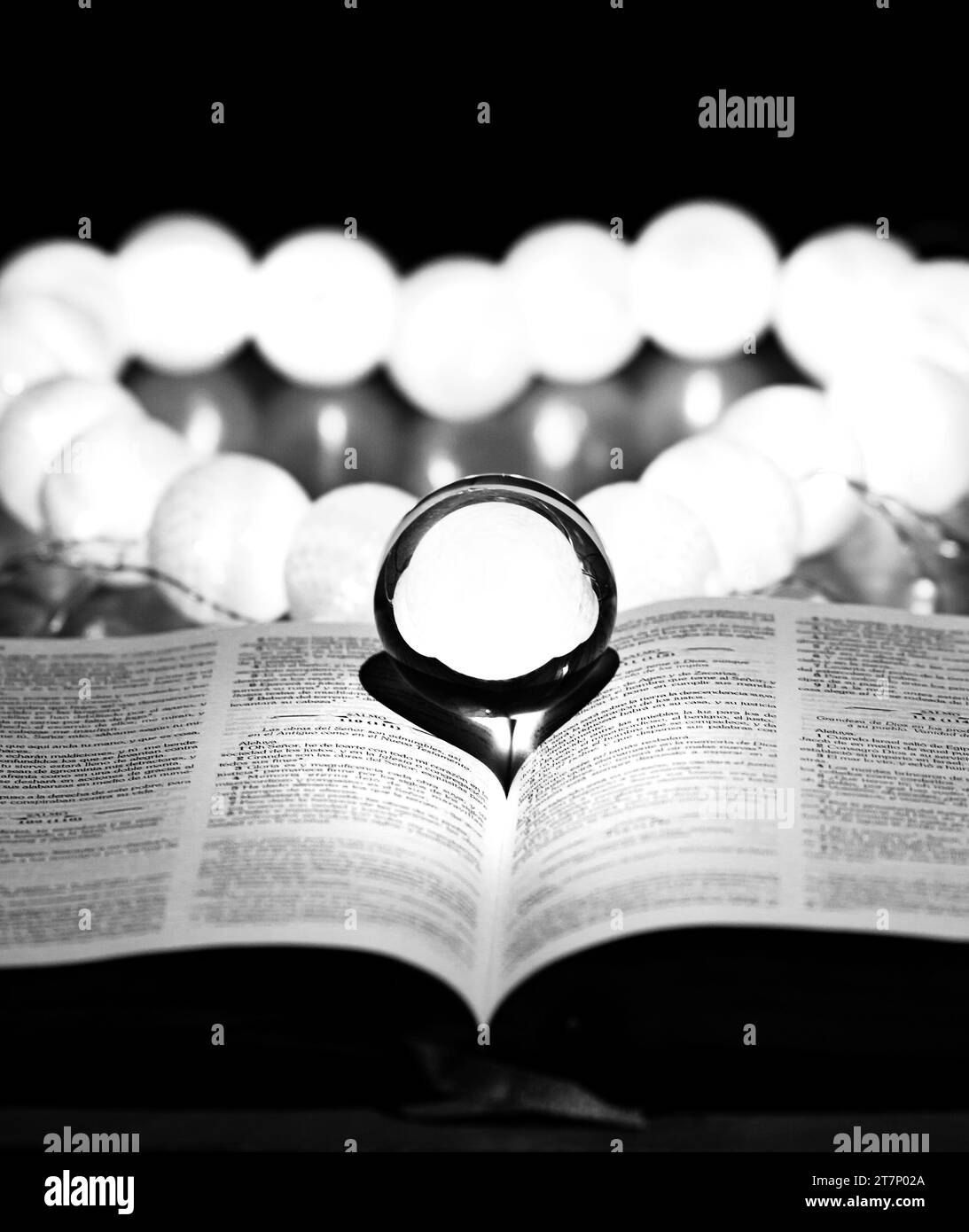 balle de lentille avec des lumières et bokeh en arrière-plan Banque D'Images