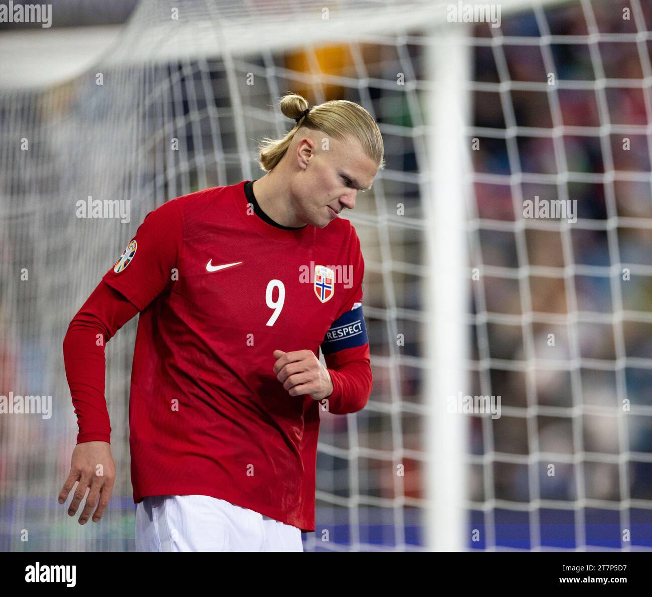 Oslo, Norvège. 16 novembre 2023. 16 novembre 2023, Oslo, Norvège : Oslo, Norvège, 16 novembre 2023 : Erling Braut Haaland (9 Norvège) est vu lors du match amical international de football entre la Norvège et les îles Féroé au stade Ullevaal à Oslo, Norvège. (Image de crédit : © Ane Frosaker/Sport Press photo via crédit : Zuma Press/Alamy Live News Banque D'Images