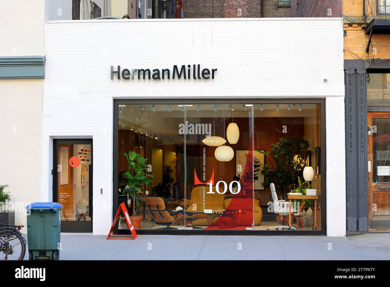 Herman Miller, 30 Gansevoort St, New York, NYC photo de la façade d'un magasin de design contemporain dans le quartier Meatpacking de Manhattan Banque D'Images
