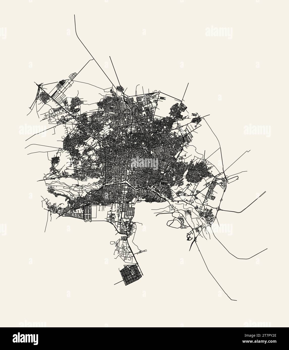 Vector City Road map de Isfahan, Iran Illustration de Vecteur