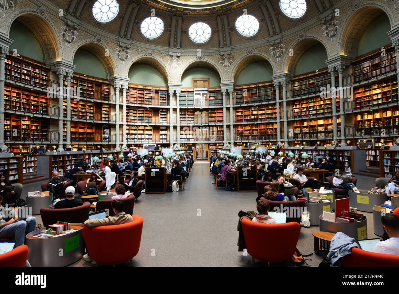 La Bibliothèque nationale de France, rue Vivienne, Paris, France. Banque D'Images