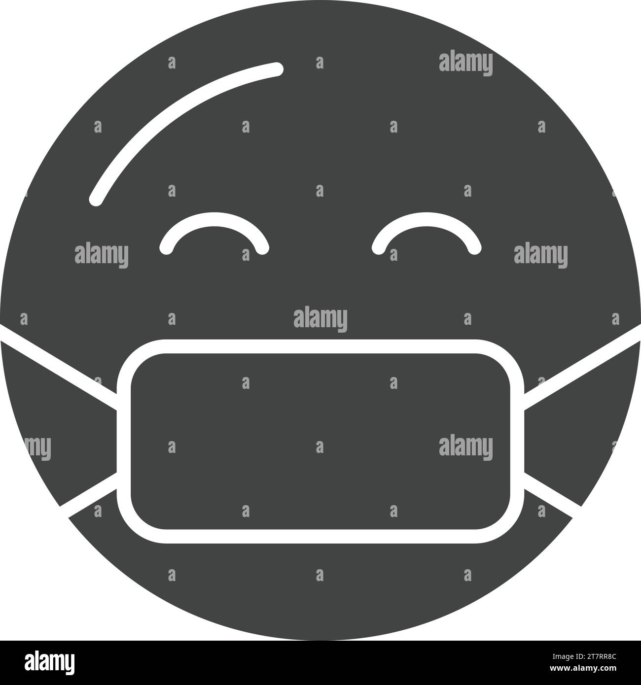 Visage avec image vectorielle d'icône de masque médical. Illustration de Vecteur