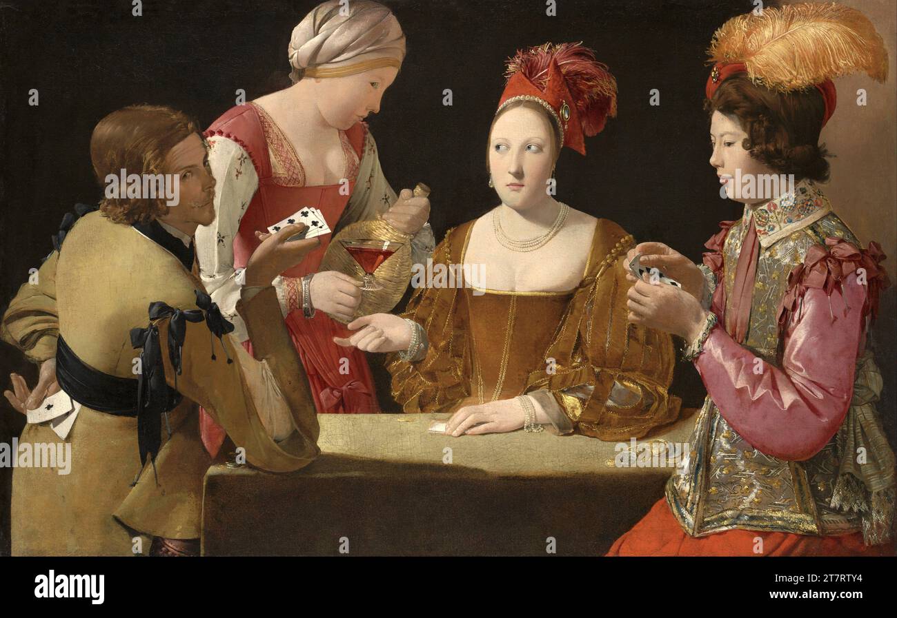 Georges de la Tour, le Cheat à l'As des Trèfle, peinture à l'huile 1630-1634 Banque D'Images