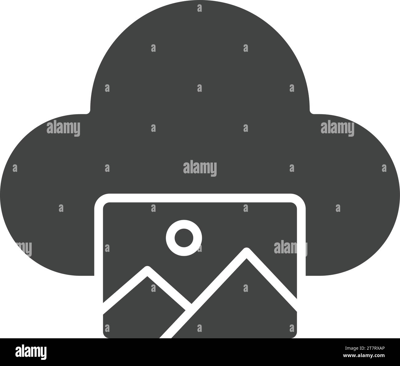 Image vectorielle d'icône Images sur nuage. Illustration de Vecteur