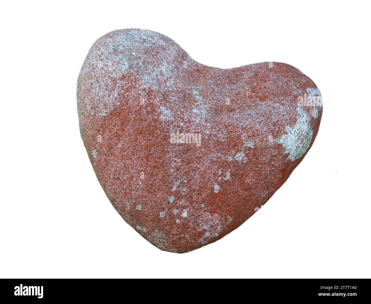 coeur ovale pierre isolée sur fond blanc Banque D'Images