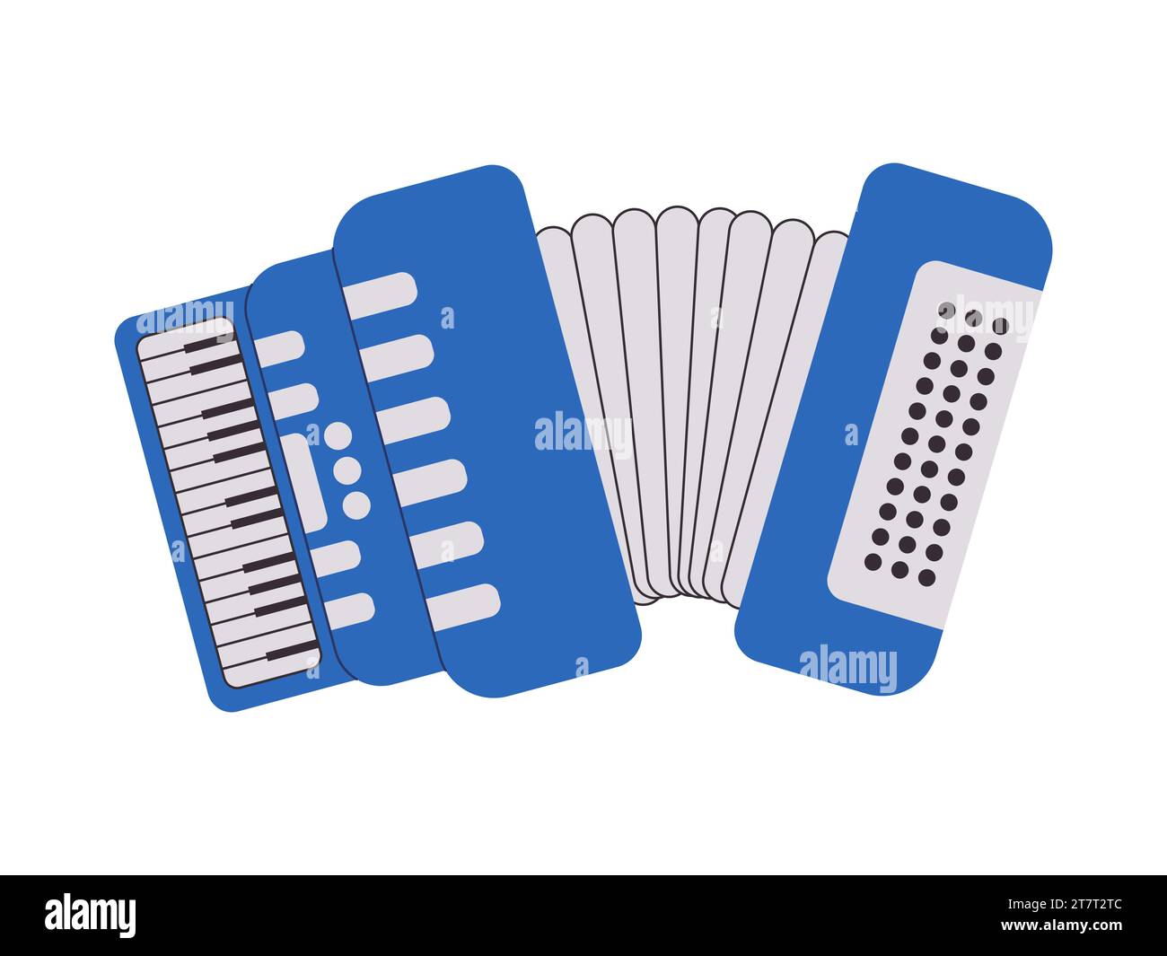 couleur bleue piano accordéon ancien équipement d'instrument de musique jouer son audio mélodie harmonica Illustration de Vecteur