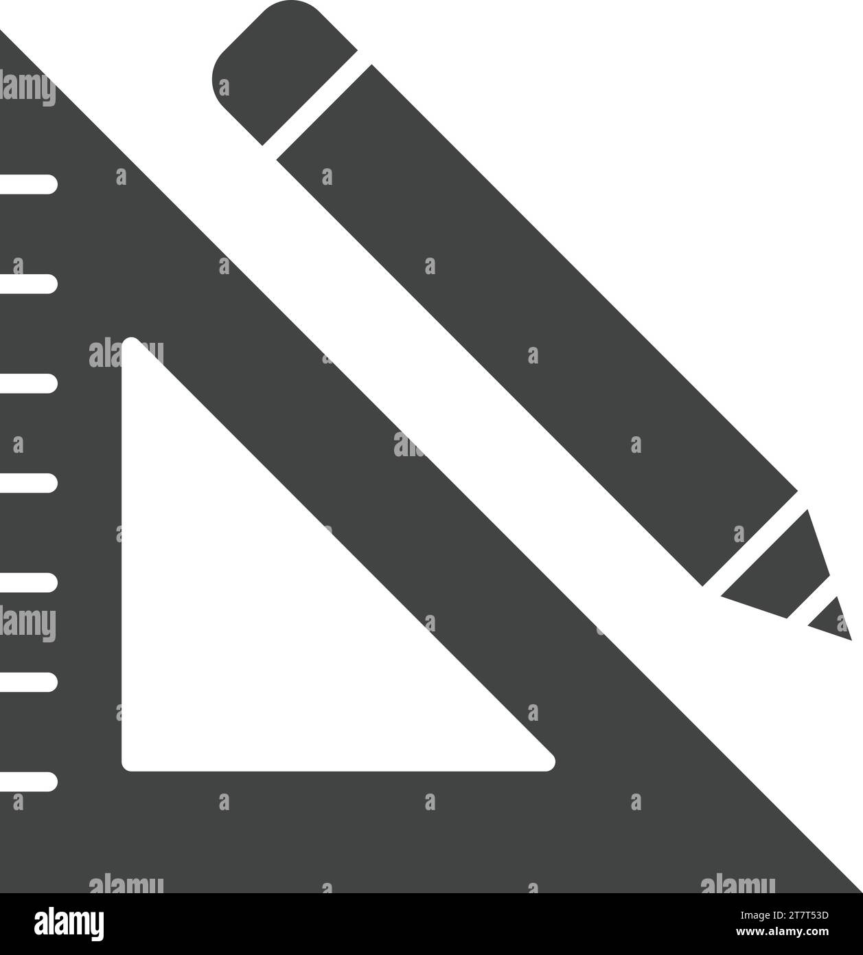 Image vectorielle de l'icône Pencil et Set Square. Illustration de Vecteur