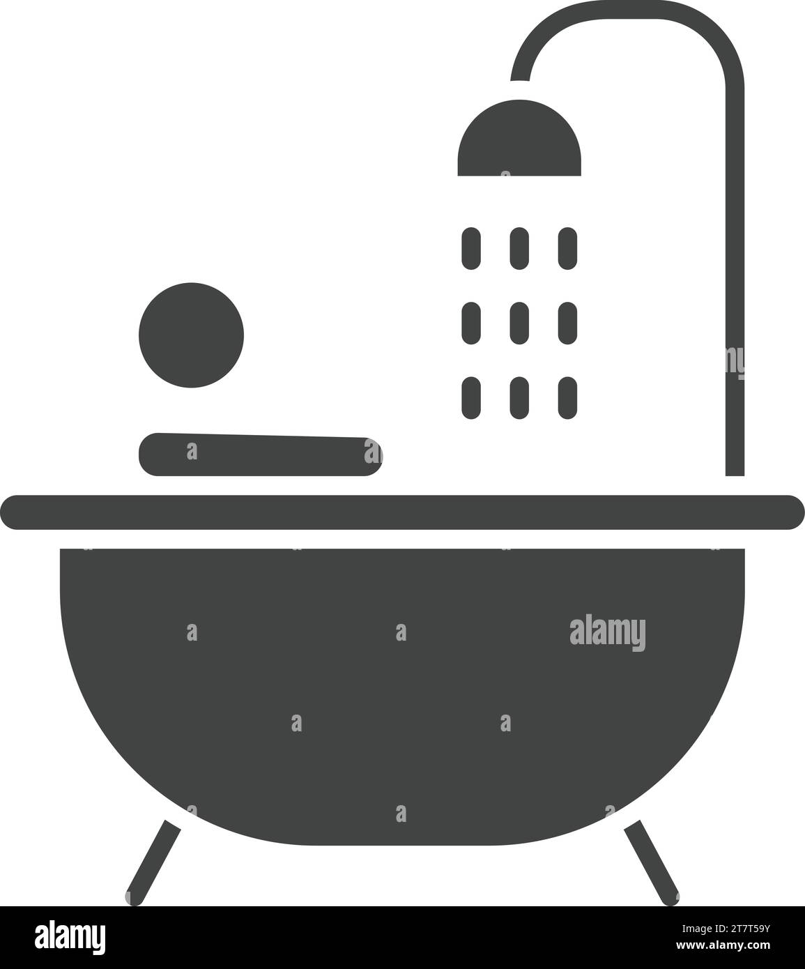 Personne prenant l'image vectorielle d'icône de bain. Illustration de Vecteur