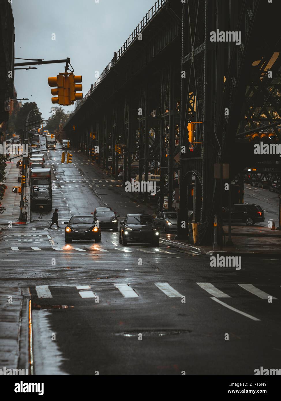 Trafic dans la ville New York Harlem Banque D'Images