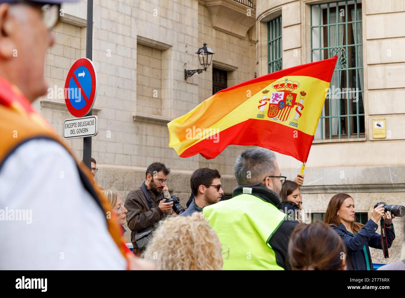 Manifestation contre le gouvernement espagnol de Pedro Sanchez. Banque D'Images