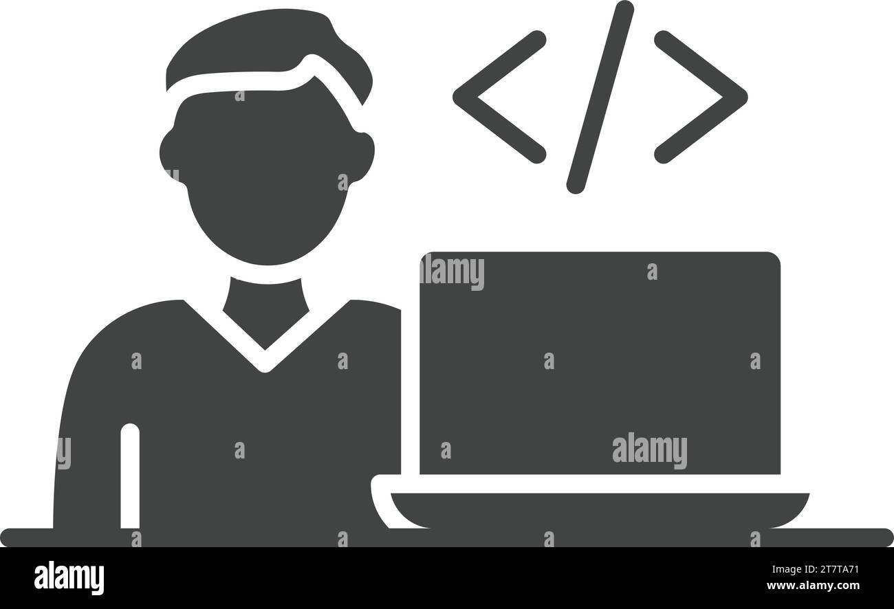 Image vectorielle de l'icône du développeur de logiciels. Illustration de Vecteur