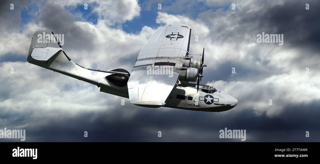 PBY Catalina, est un hydravion et un avion amphibie qui a été produit dans les années 1930 et 1940 Banque D'Images