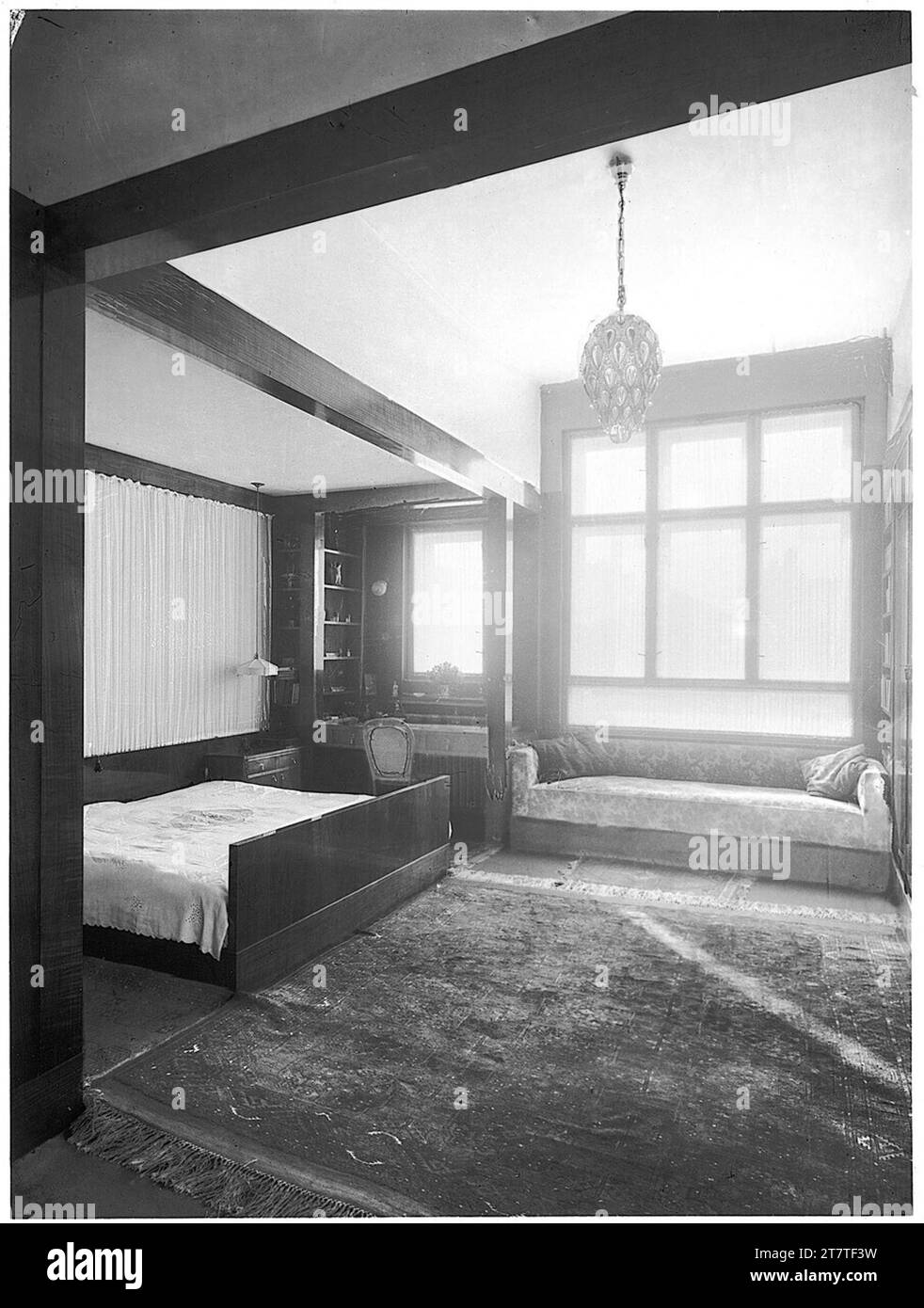 Martin Gerlach jun. Immeuble résidentiel Hans et Johanna Brummel (conversion et agrandissement), Pilsen, Husova 58 (Husgasse 58, anciennement Leninova 58), République tchèque, chambre à coucher. Papier gélatine argentique 1928-1929, 1928/1929 Banque D'Images