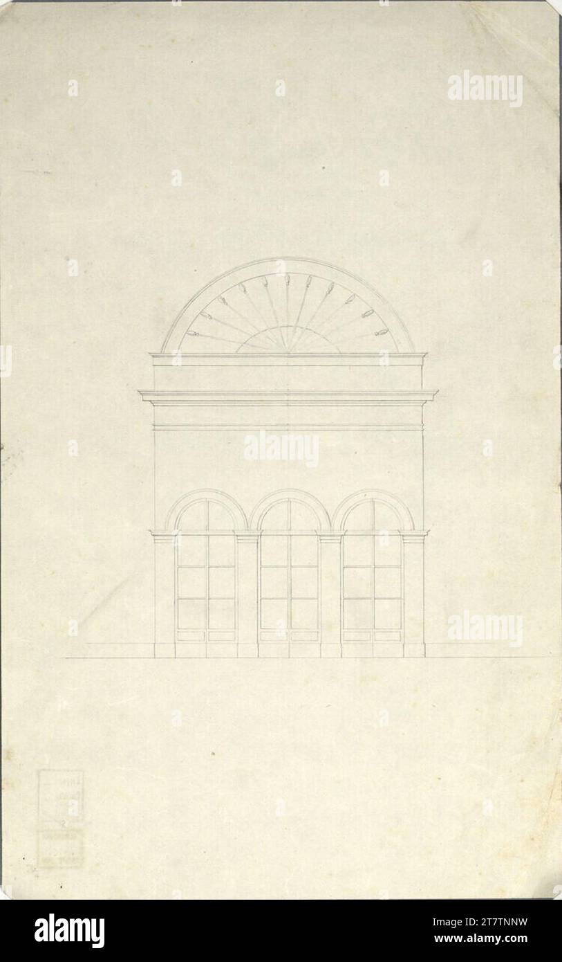 Ludwig Gabriel von Remy (Architekt in) Vienne I, Hofburg, Burggarten, Altes Glashaus, croquis pour la conception du mur d'extrémité de la salle. Craie (présentation) vers 1811 Banque D'Images