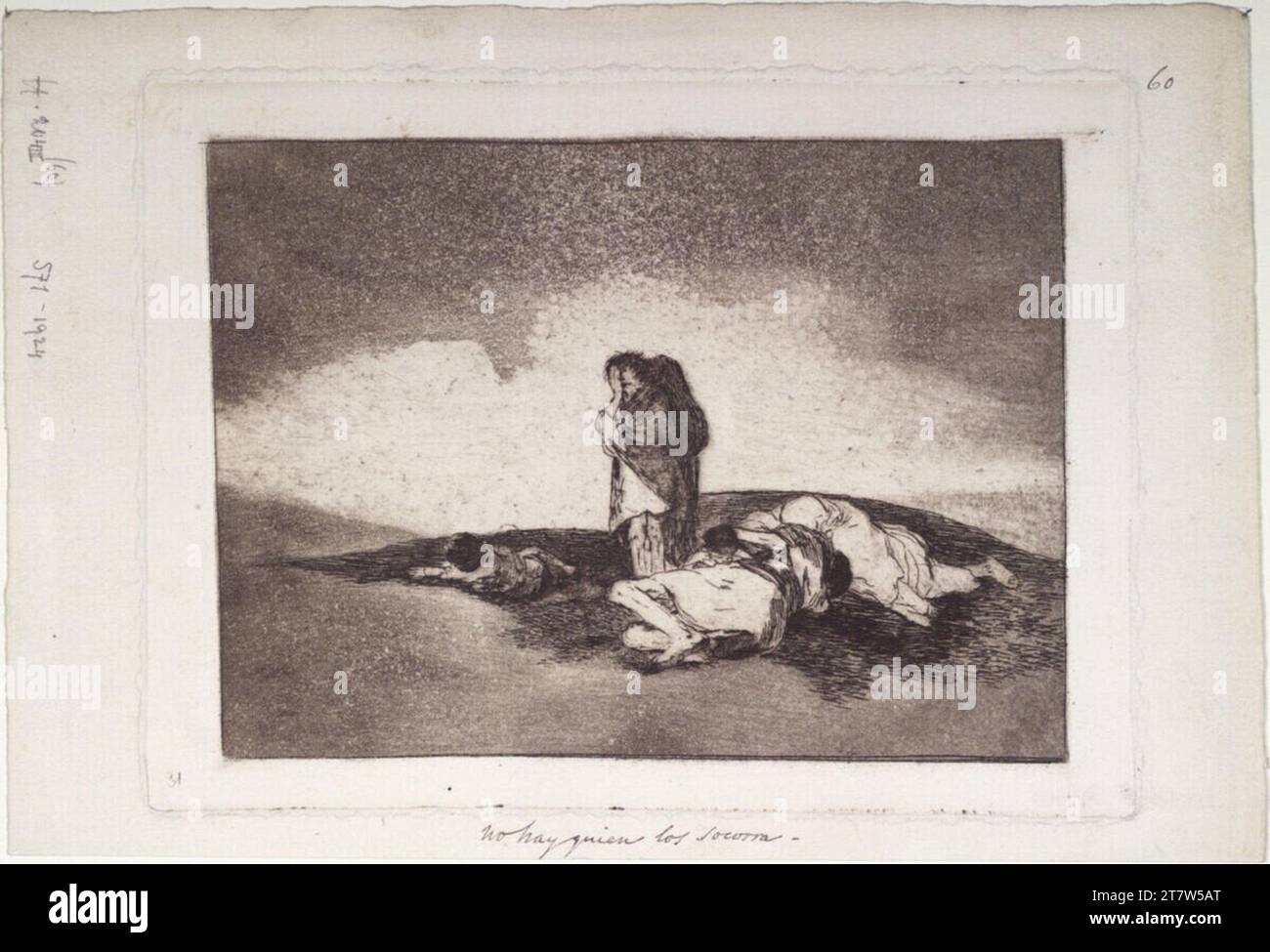 Francisco José de Goya y Lucientes les désastres de la guerre : il n'y a personne qui les aide - Niemand, der Ihnen Helfen Könnte. Gravure, aquatinte 1812-1815, 1. Ausgabe 1863 Banque D'Images
