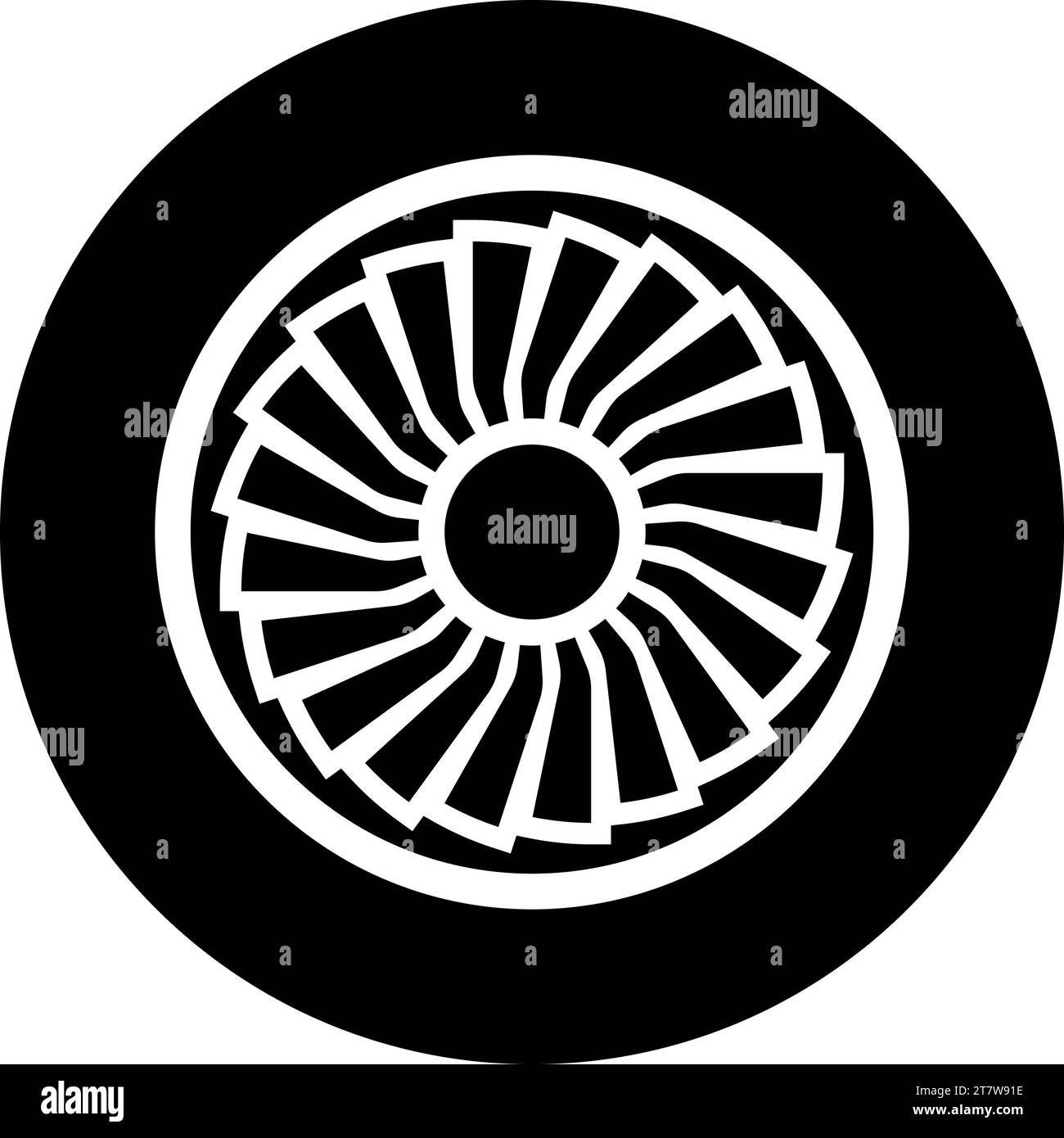 Turbine avion turbomachine moteur à réaction avion moteur avion avion icône de vecteur de couleur noire illustration image plat style simple Illustration de Vecteur
