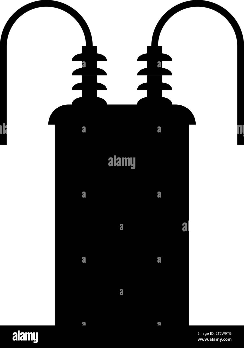 Transformateur électrique haute tension icône de puissance d'énergie de sous-station de couleur noire illustration vectorielle image de style plat simple Illustration de Vecteur