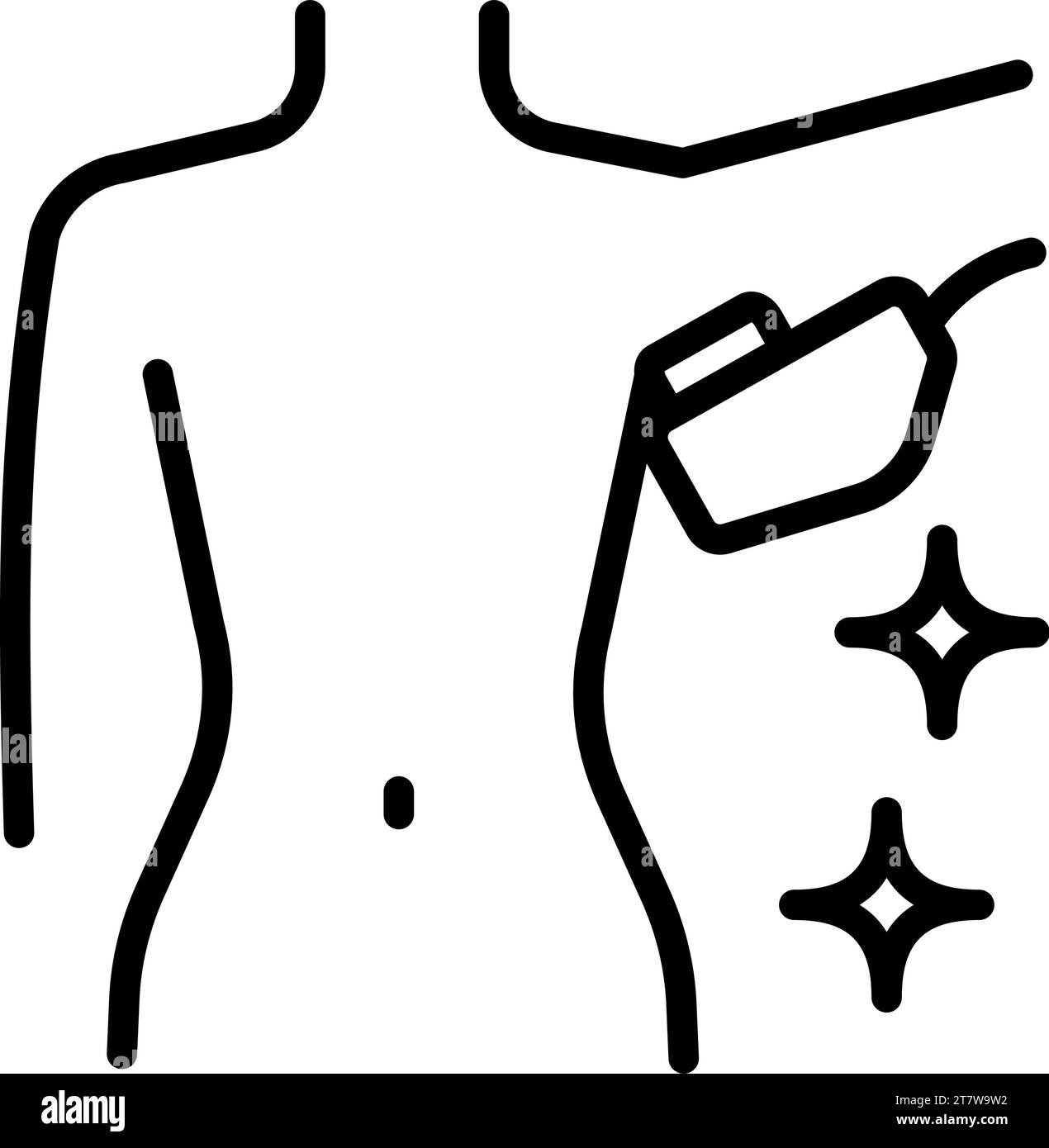 Icône de ligne d'épilation au laser. Épilation au laser des aisselles. Icône nettoyer les aisselles. Contour Clean Armits icône vectorielle pour la conception Web isolé sur backgr blanc Illustration de Vecteur