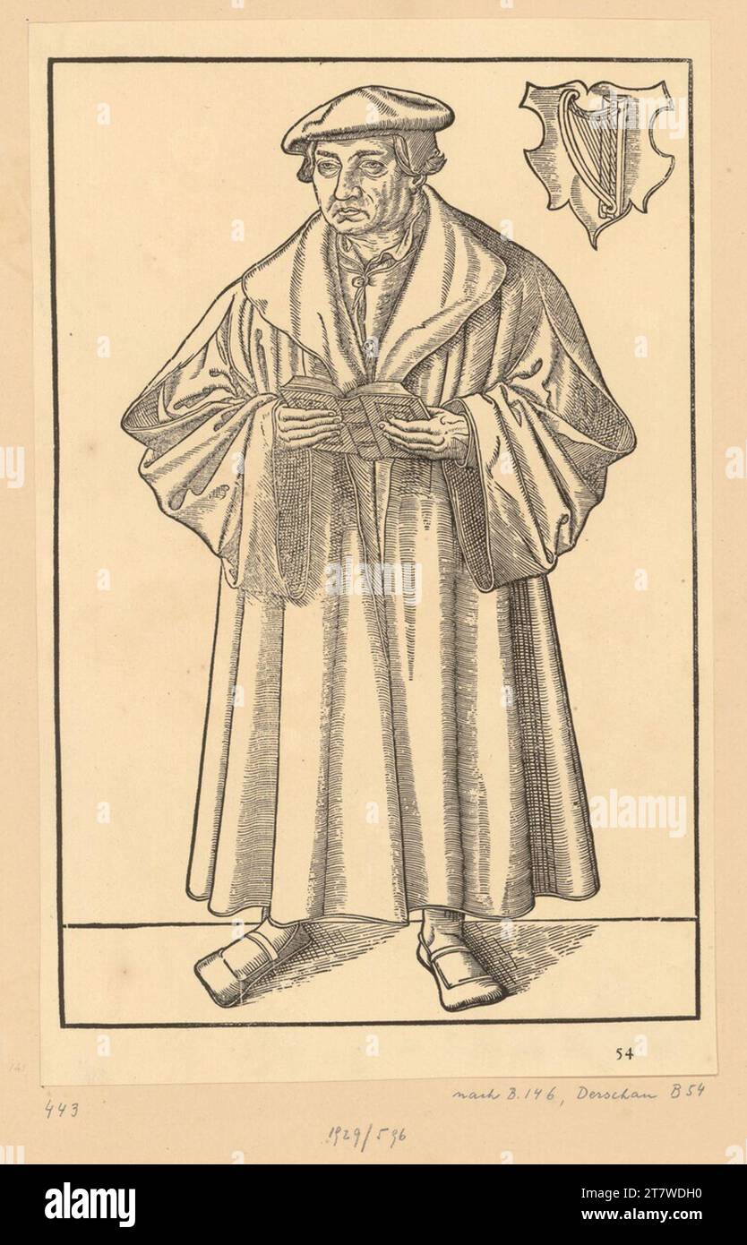 Anonyme Johannes Bugenhagen, Pasteur von Wittenberg. Gravure sur bois Banque D'Images