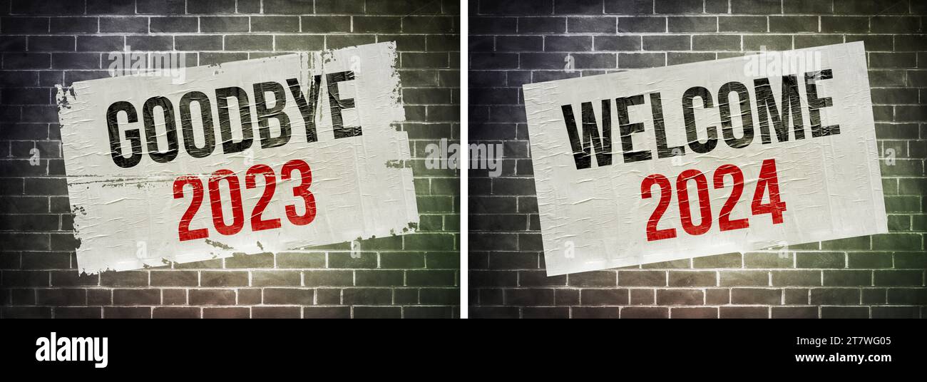 Au revoir 2023 et Bienvenue 2024 - bonne année Banque D'Images