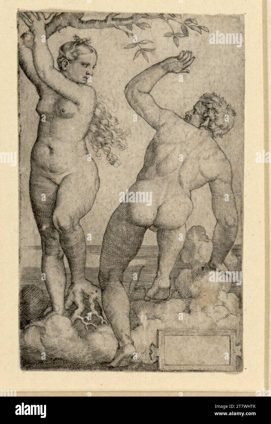 Barthel Beham Apoll et Daphne. Gravure sur cuivre Banque D'Images