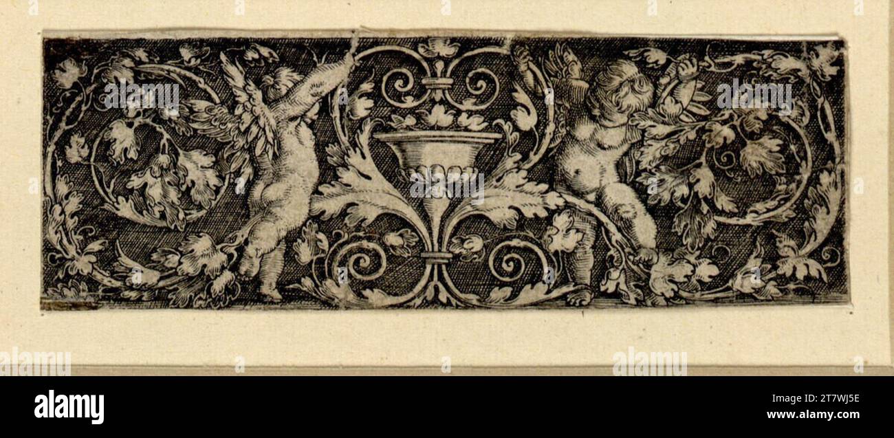 Remplissage de Barthel Beham Cross. Gravure sur cuivre Banque D'Images
