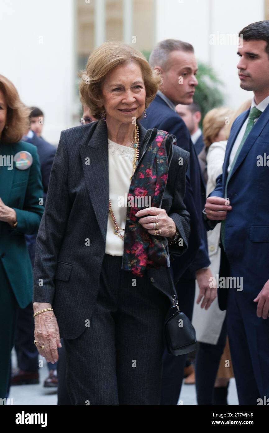 Reine Sofia d'Espagne lors de l'inauguration de 'El Rastrillo de Nuevo Futuro', le 17 novembre 2023, à Madrid, Espagne. Banque D'Images