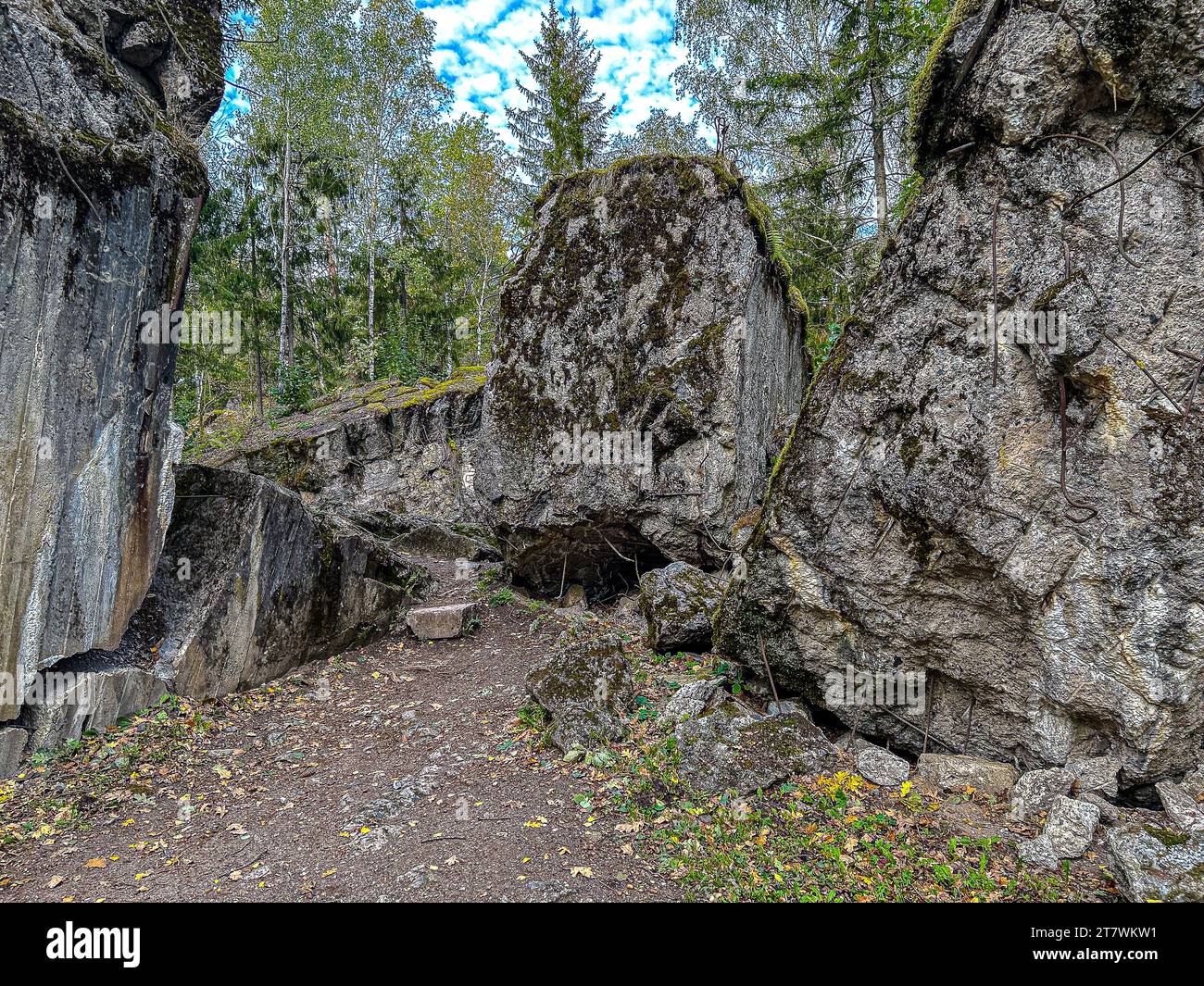 Wolf's Lair/Wolfsschanze une ville de bunkers entourée de forêts, de lacs et de marécages. C'est le plus grand et le plus reconnaissable commandement sur le terrain d'Adolf Hitler. Banque D'Images