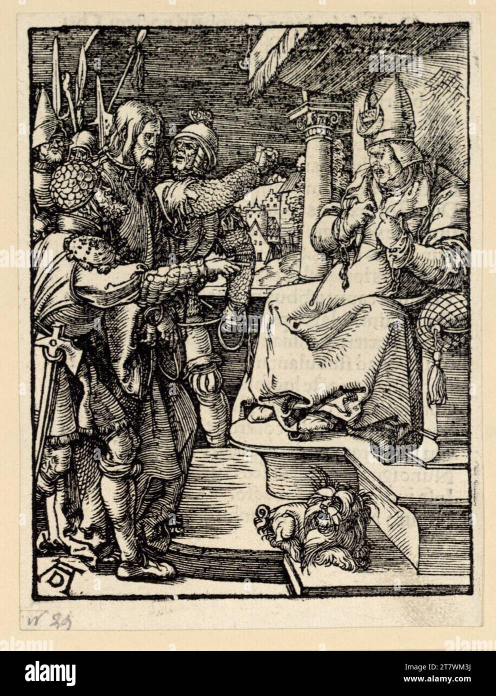 Albrecht Dürer Christ avant Kaiphas (petite passion, 14). Gravure sur bois vers 1508/09 Banque D'Images