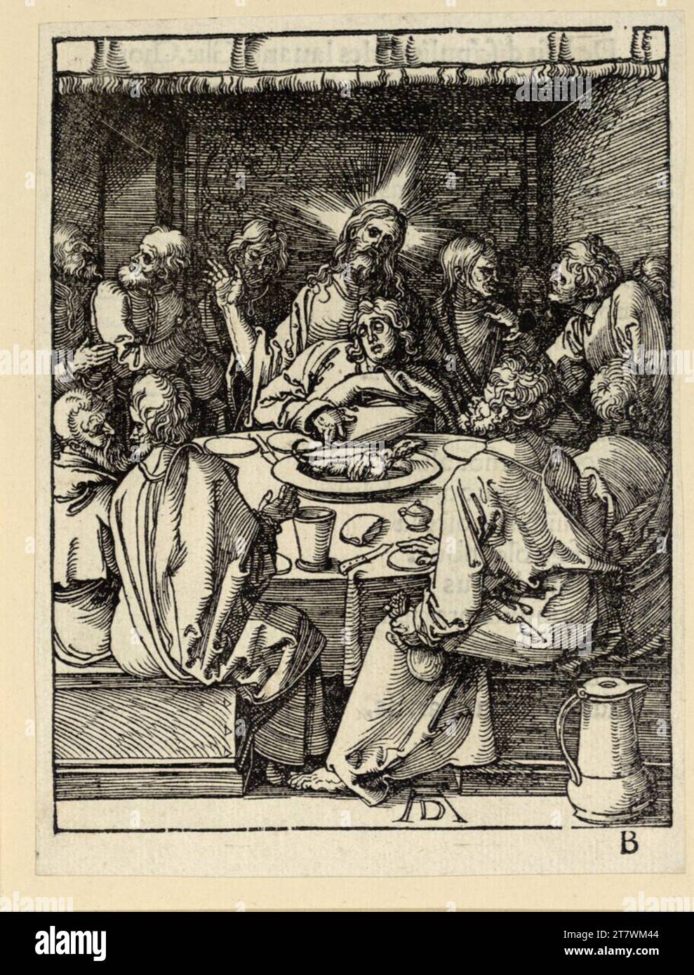 Albrecht Dürer le dernier sacrement (petite passion, 9). Gravure sur bois vers 1508/09 Banque D'Images