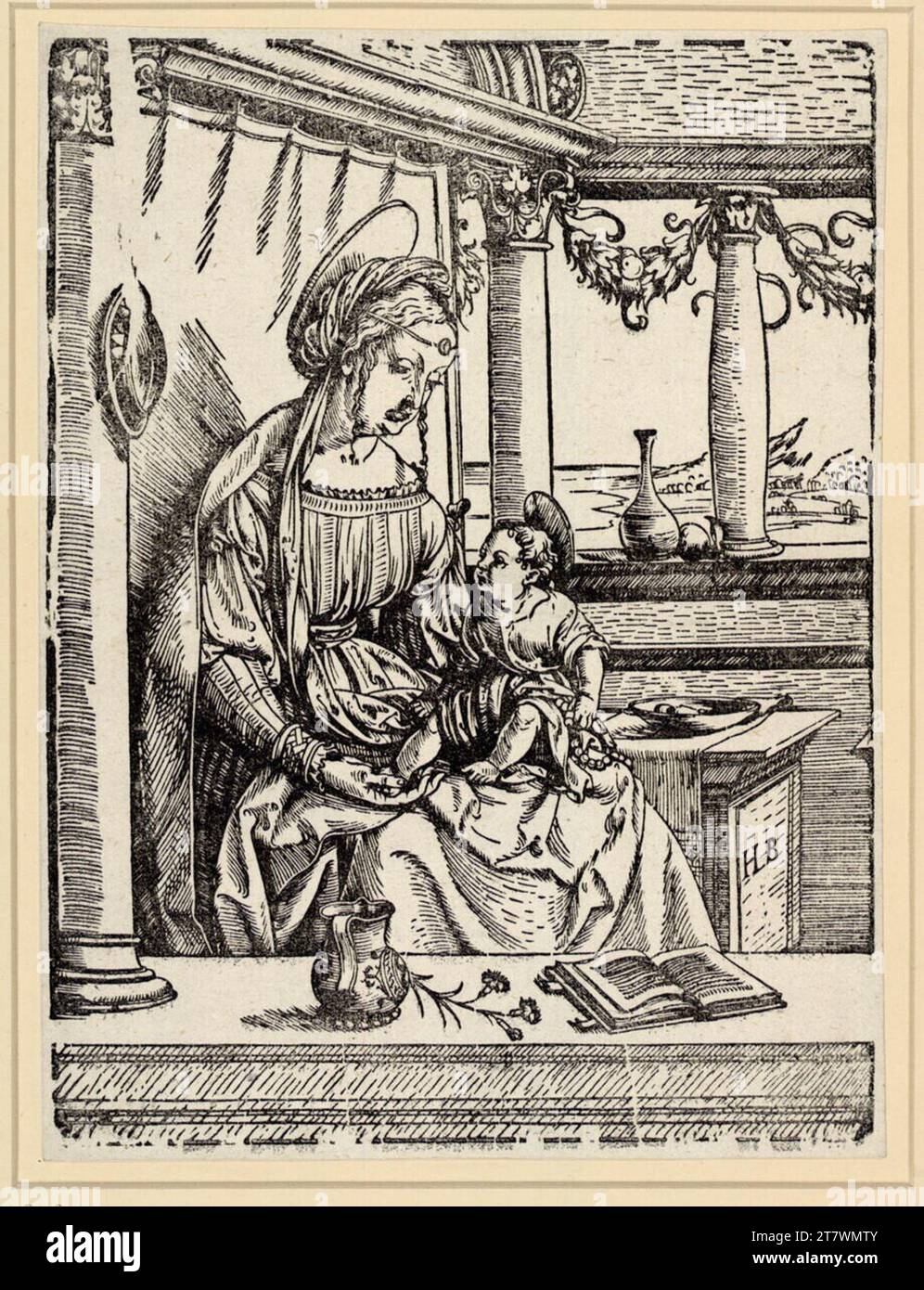 Hans Burgkmair d. Ä. Madonna au clou de girofle. Gravure sur bois vers 1508-1510 Banque D'Images