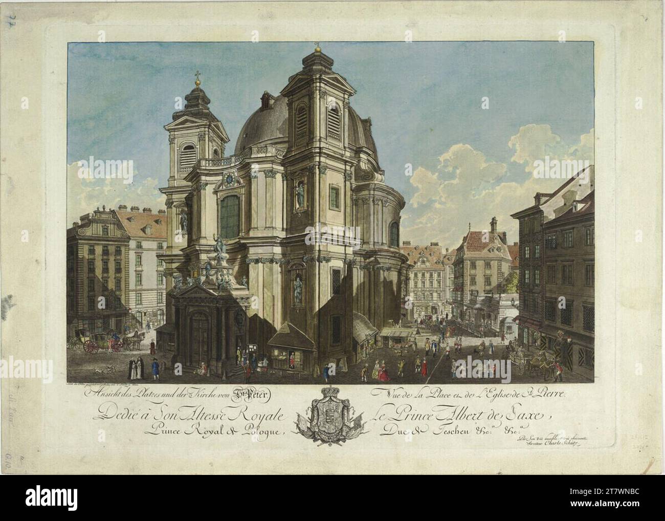 Carl Schütz Peterskirche. Gravure, aquatinte, colorée 1779, 1779 Banque D'Images