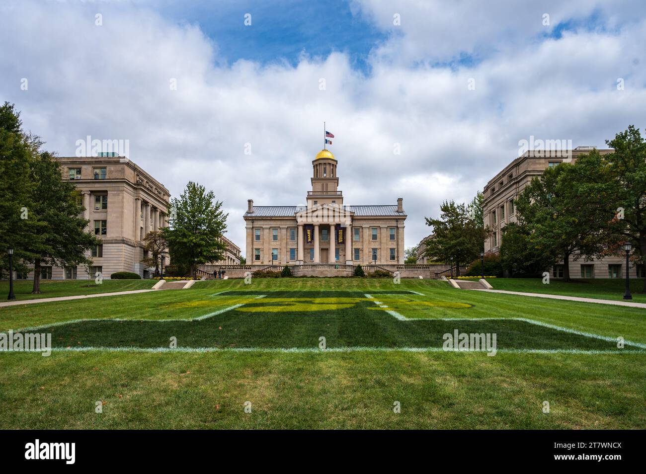 Old Iowa State Capitol à dôme doré à Iowa City Banque D'Images