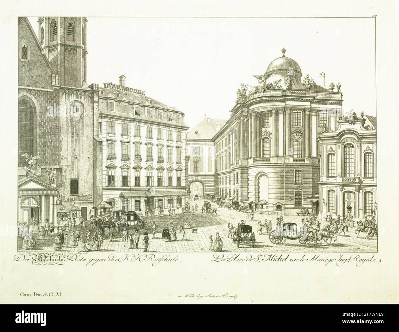 Carl Schütz Michaelerplatz. gravure 1783, 1783 Banque D'Images