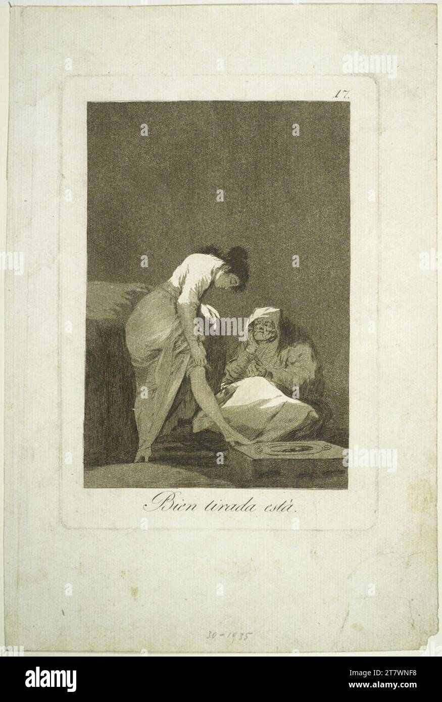 Francisco José de Goya y Lucientes les caprices : bien jeté est. - Er ist Gut Angezogen .. Gravure, aquatinte 1799 (1. Ausgabe), 1799 Banque D'Images
