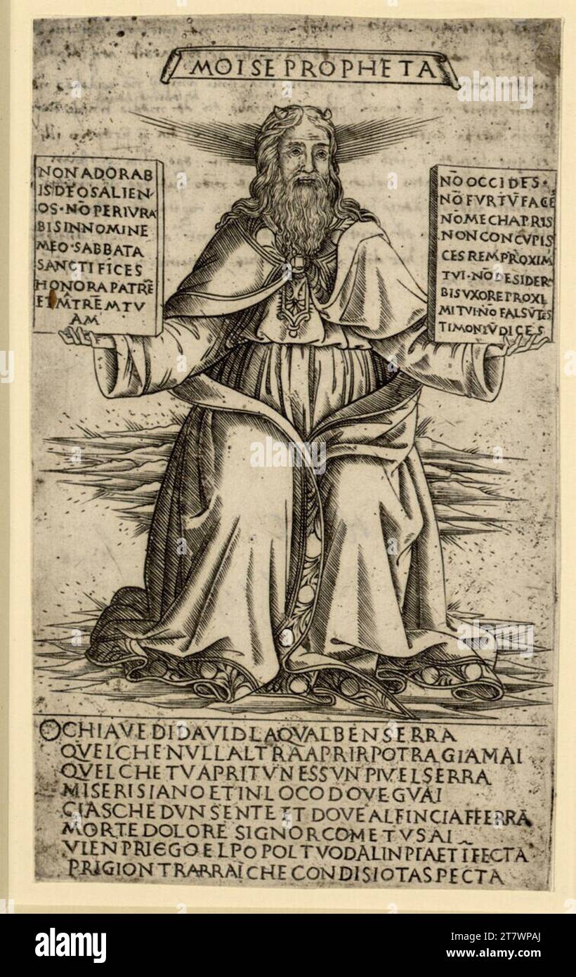 Meister der Propheten und Sibyllen Moses. Gravure sur cuivre imprimée vers 1470 Banque D'Images