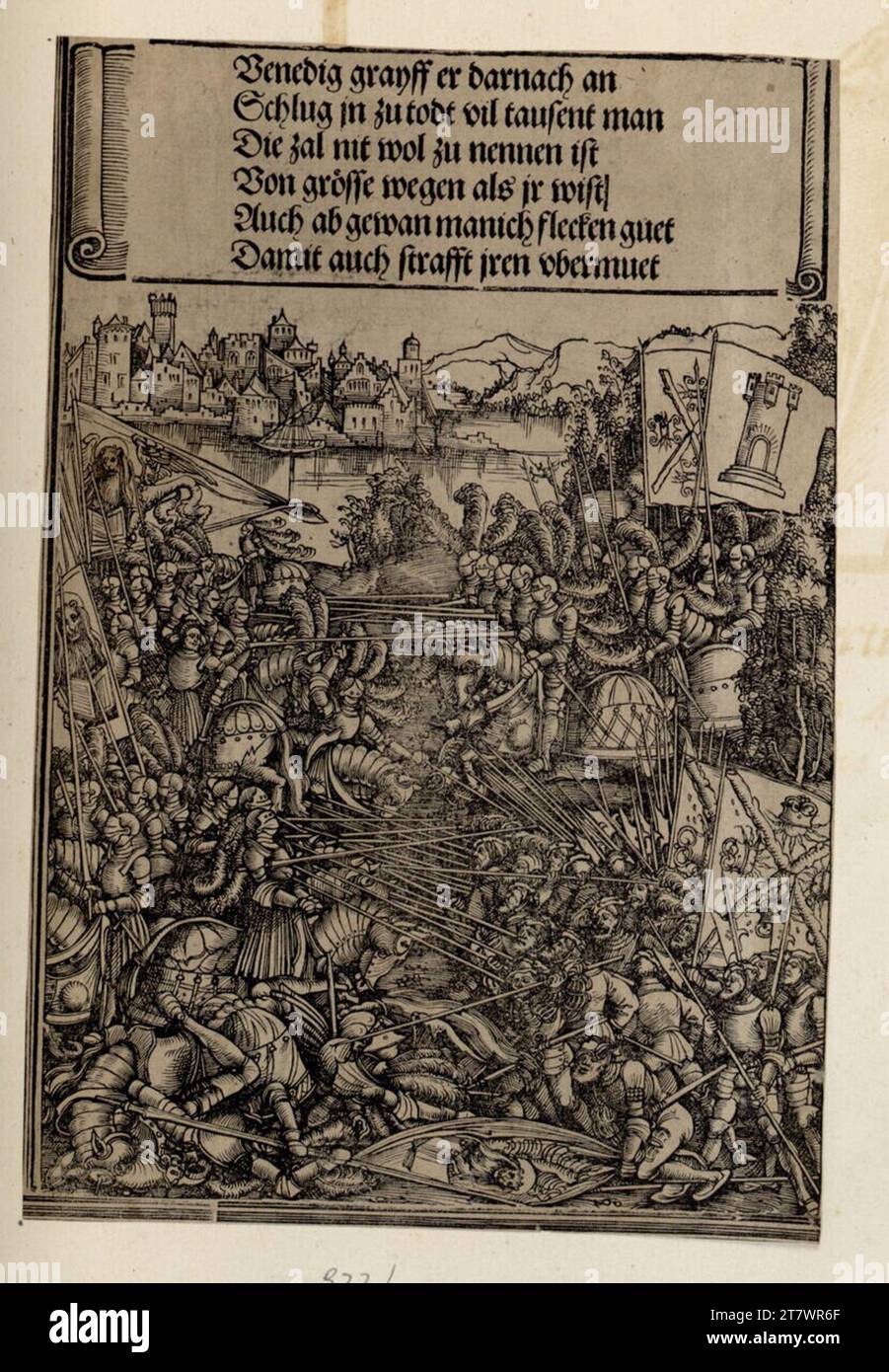 Albrecht Dürer (atelier) Guerre de Venise 1508-1510 (la porte d'honneur de l'empereur Maximilians I., représentations historiques, c '2,9). Gravure sur bois 1515 (Separatausgabe B, deutsch, vers 1520) , 1515 Banque D'Images
