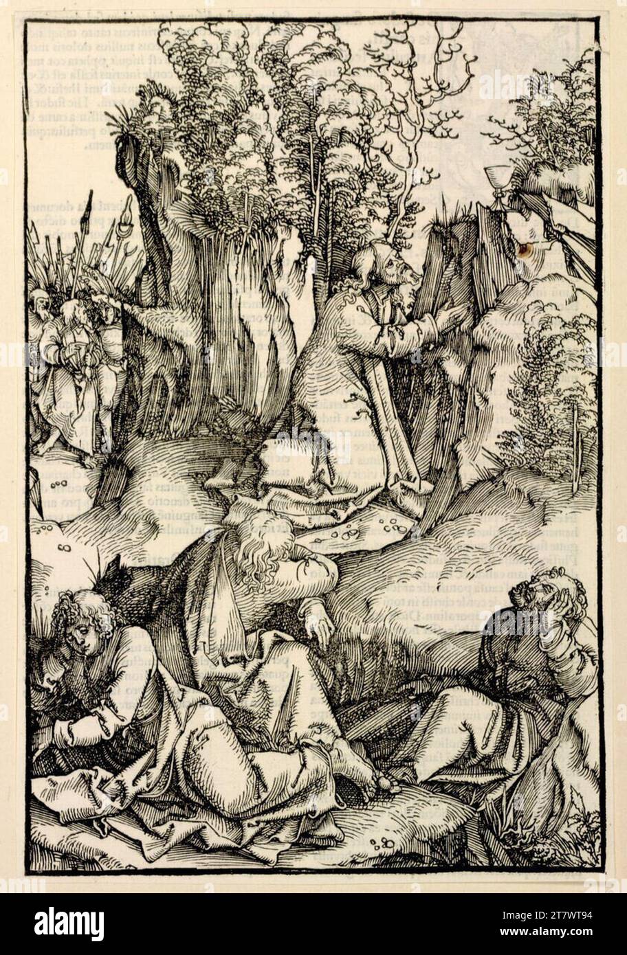 Hans Schäufelin Christ dans le jardin de Gethsémani. Gravure sur bois, pression de type verso 1507, 1507 Banque D'Images