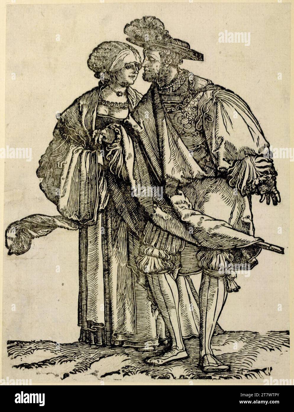 Hans Schäufelin les danseurs de mariage : couple dansant. Gravure sur bois vers 1535 Banque D'Images