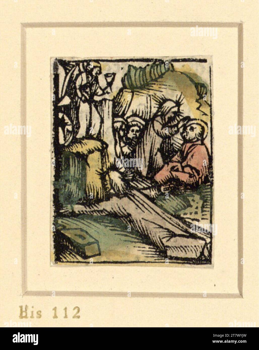 Urs Graf d. Ä. Christ à Gethsémani. Gravure sur bois, colorée 1509, 1509 Banque D'Images